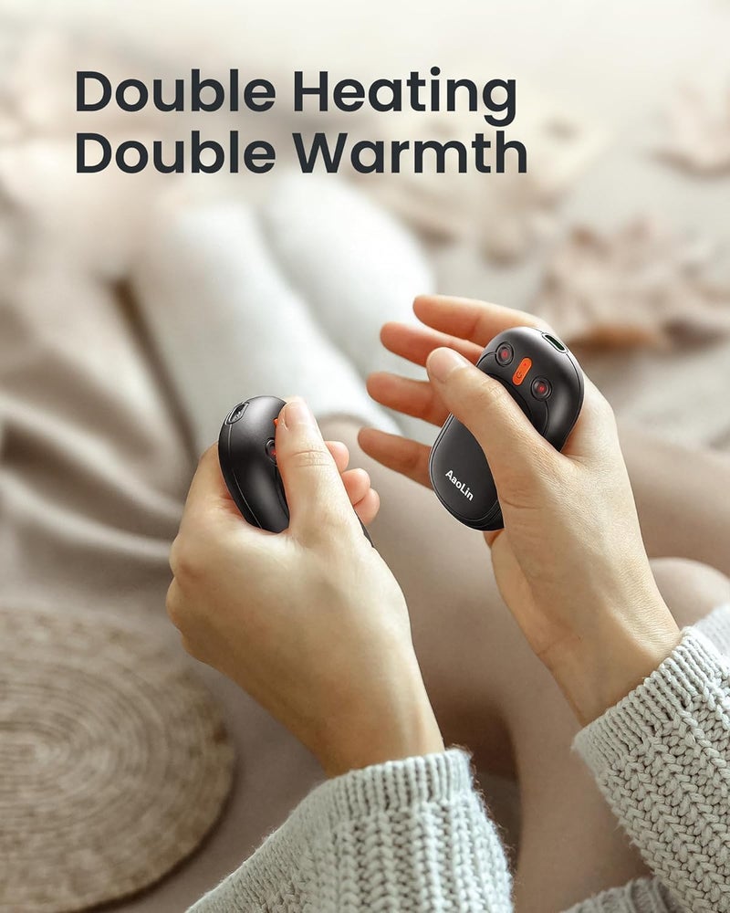 AaoLin AI Hand Warmers Rechargeable, 2 Pack Electric Hand Warmers Reusable, 12Hrs Long Heating, Portable Pocket Handwarmer Great Gift for Outdoors, Camping, Golf, Hunting Gear - Image 5